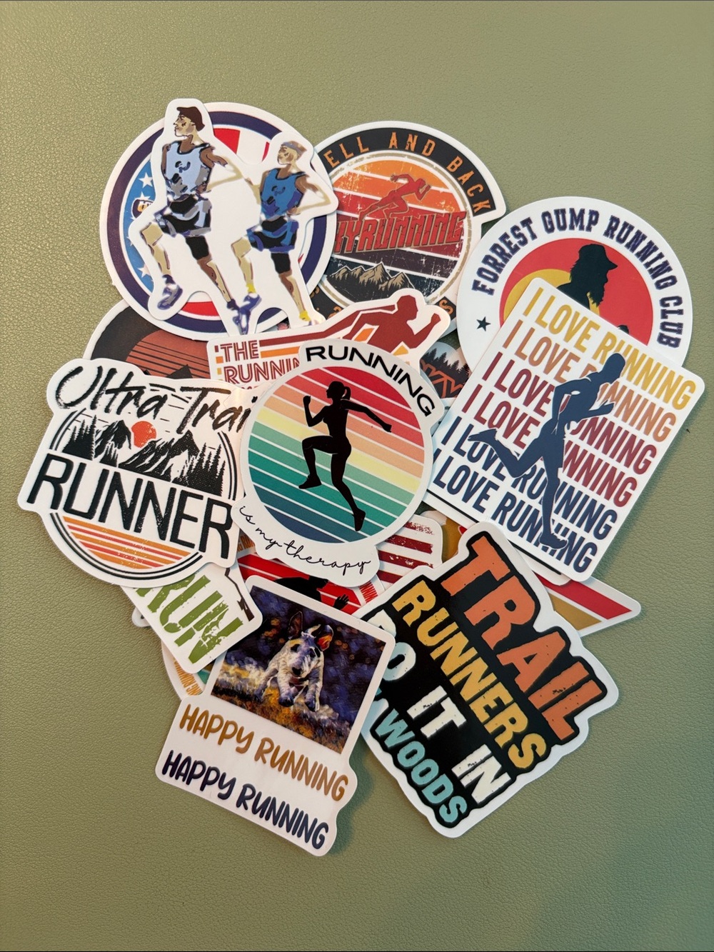 Running Stickers Pack - Green Motif